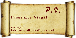Prosznitz Virgil névjegykártya